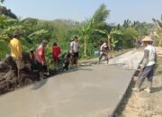 Pengecoran Jalan Rabat Beton Terlaksana 80 Persen di Lokasi TMMD Desa Monggot