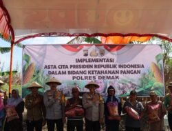 Dalam Mendukung Implementasi Asta Cita Presiden RI Polres Demak Laksanakan Giat Tanam Padi