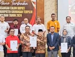 KPU GROBOGAN MENETAPKAN PASANGAN NO 1 SETYOHADI – SUGENG SEBAGAI PEMENANG CALON BUPATI DAN WAKIL BUPATI TERPILIH.